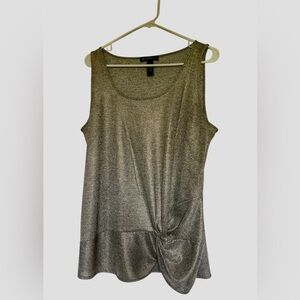 INC International Concepts Gold Sleeveless Tie Front Tank Top Size XL